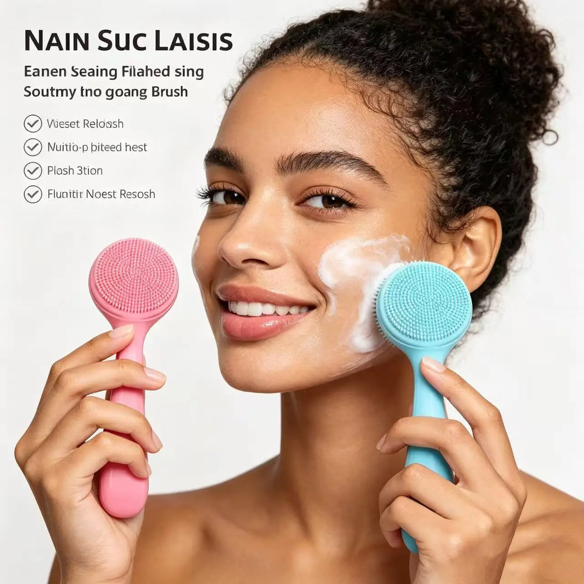 Soft silicone manual facial cleansing brush gentle exfoliation deep pore cleaning all skin types