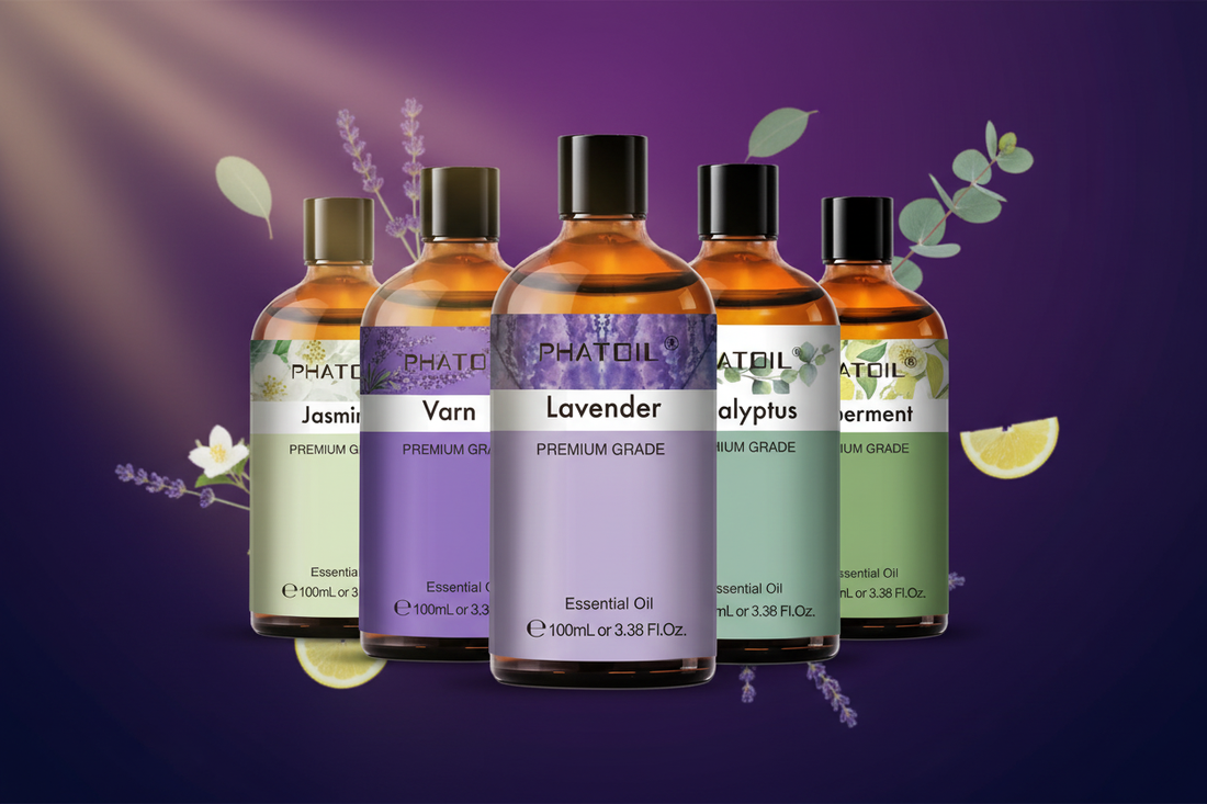 PHATOIL 100ml essential oils eucalyptus lavender vanilla jasmine lemon bergamot for aromatherapy and candle making