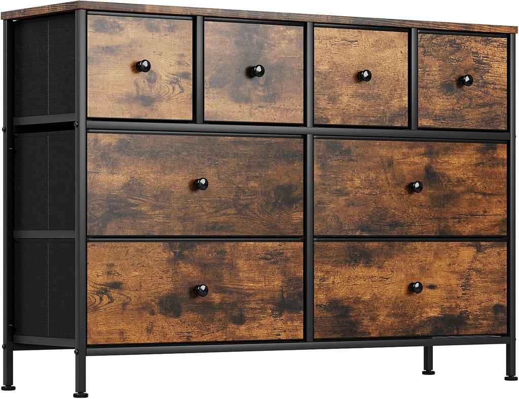 8-Drawer Fabric Dresser with Metal Frame — Storage Cabinet