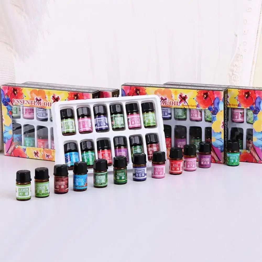 12-Pack Natural Aromatherapy Essential Oil Set — Air Freshener for Diffuser, AC & Humidifier - Authority Asset Brand