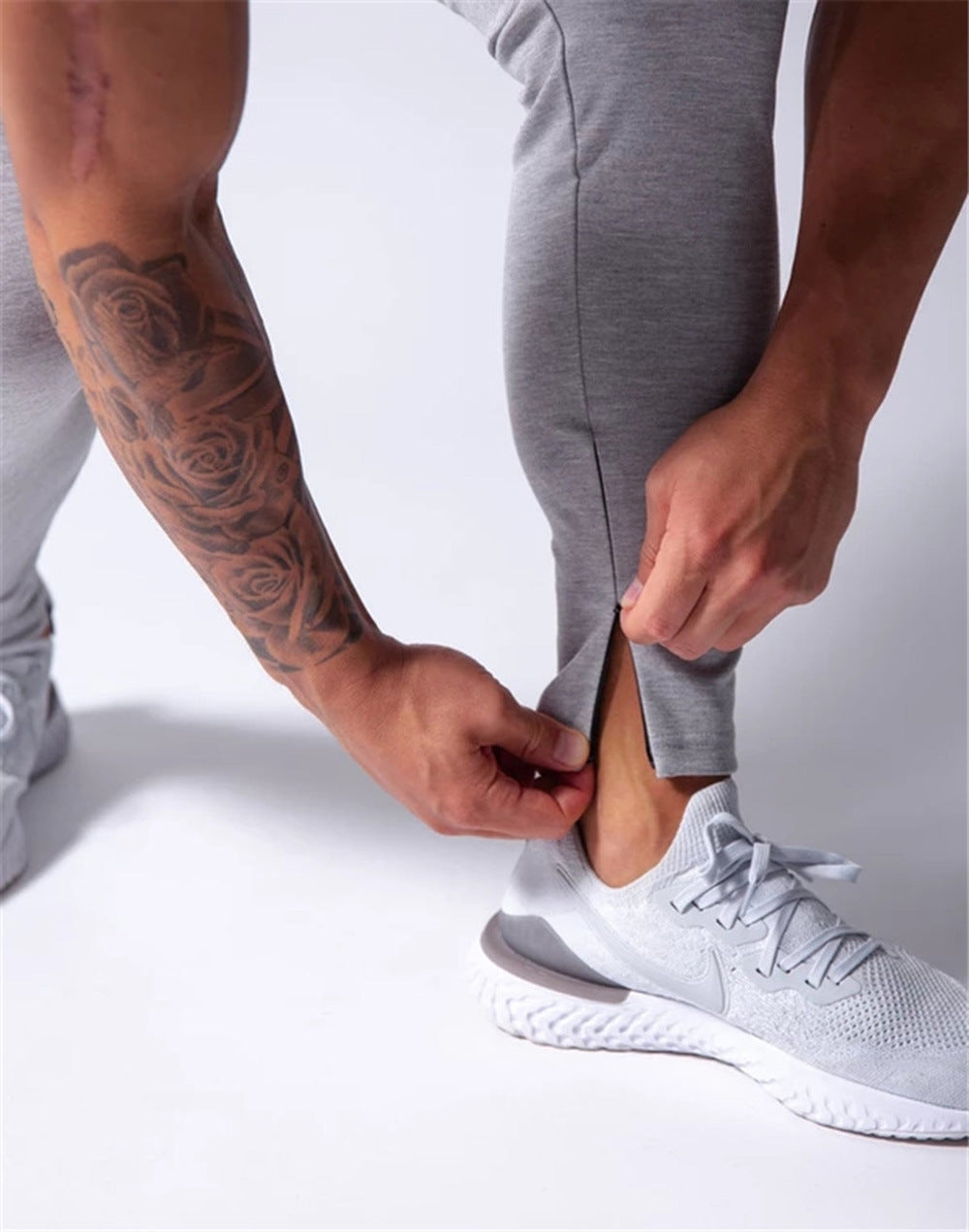 Men's Slim-Fit Elastic Casual Pants — Stretch Cotton, Invisible Zipper & Tapered Fit