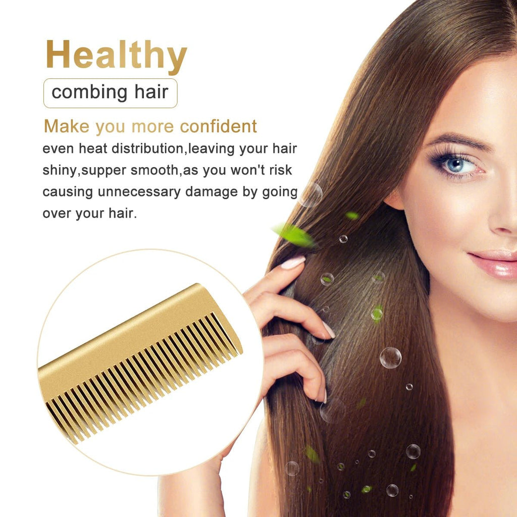 2-in-1 Hot Comb Hair Straightener — Electric Heating Comb for Straight & Wavy Styles - Authority Asset Brand
