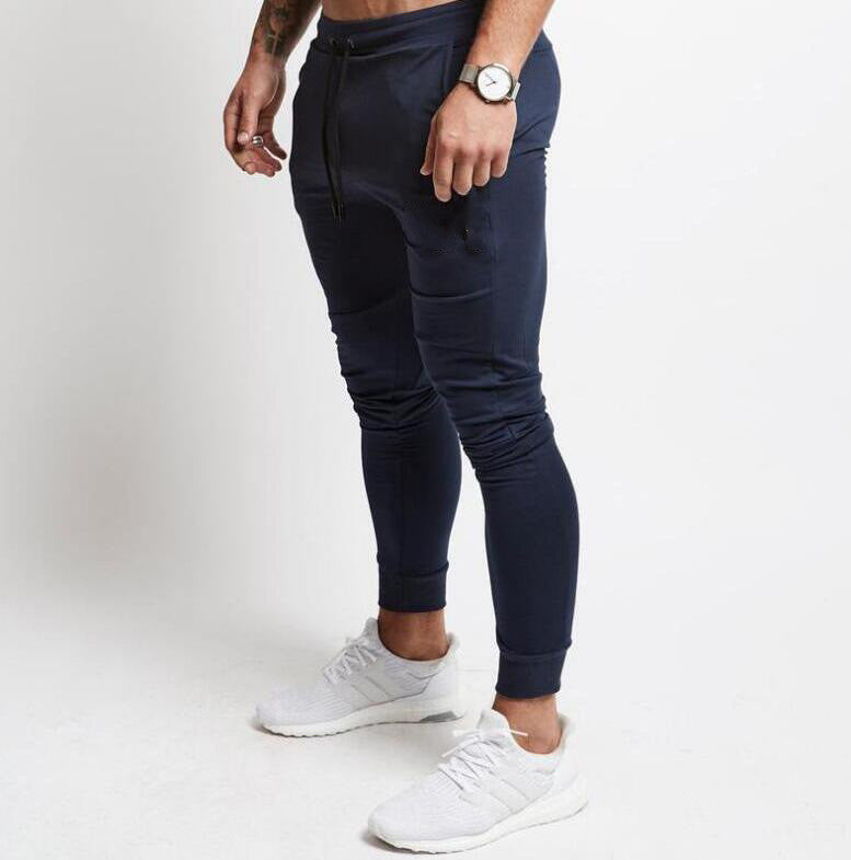 Men's Slim-Fit Gym Pants — Outdoor Sports Casual Trousers with Tapered Cuffs