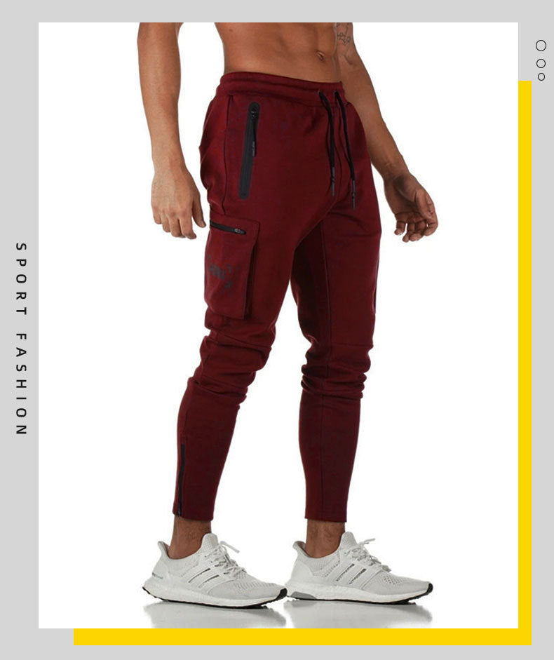 Men's Camouflage Sports Overalls — Cotton Running Fitness Bib Trousers with Zipper Detail