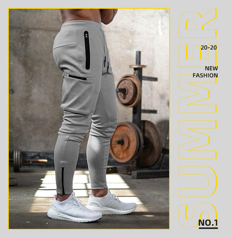 Men's Camouflage Sports Overalls — Cotton Running Fitness Bib Trousers with Zipper Detail