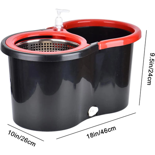 360° Spin Mop & Bucket Set — 3 Microfiber Heads, Stainless Steel Basket, 61" Adjustable Handle - Authority Asset Brand