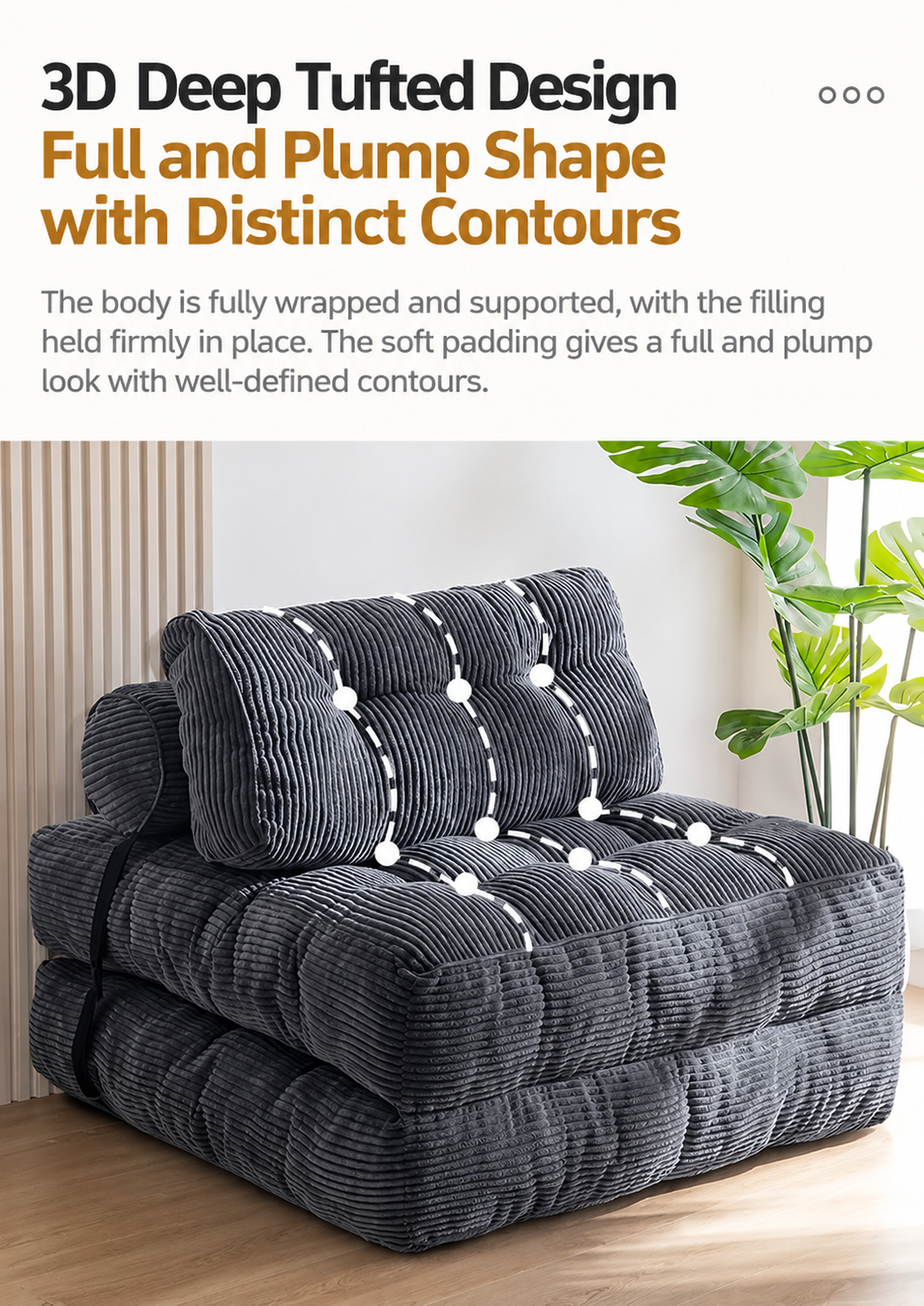Single-Seat Folding Tatami Lounge Sofa