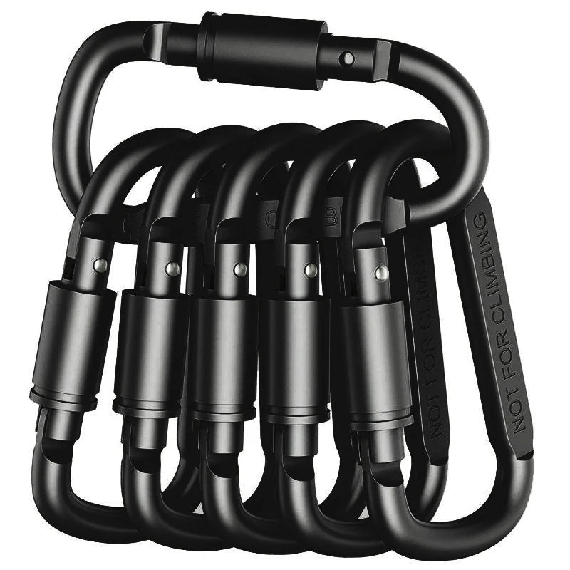 4–6 Piece Carabiner Set — Aluminum Alloy Tactical Keychain Clip for Camping, Survival & EDC - Authority Asset Brand