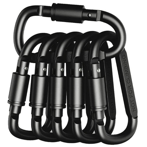 4–6 Piece Carabiner Set — Aluminum Alloy Tactical Keychain Clip for Camping, Survival & EDC - Authority Asset Brand
