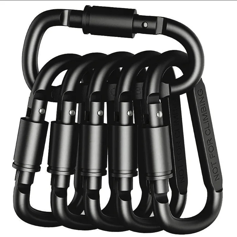 4–6 Piece Carabiner Set — Aluminum Alloy Tactical Keychain Clip for Camping, Survival & EDC - Authority Asset Brand