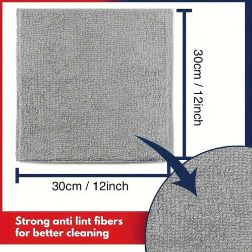 5-Pack Microfiber Cleaning Cloths — 30x30cm Multi-Color Rags for Car, Kitchen & Glass - Authority Asset Brand
