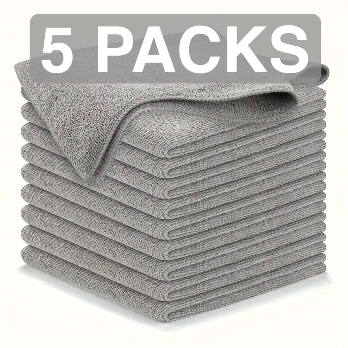 5-Pack Microfiber Cleaning Cloths — 30x30cm Multi-Color Rags for Car, Kitchen & Glass - Authority Asset Brand