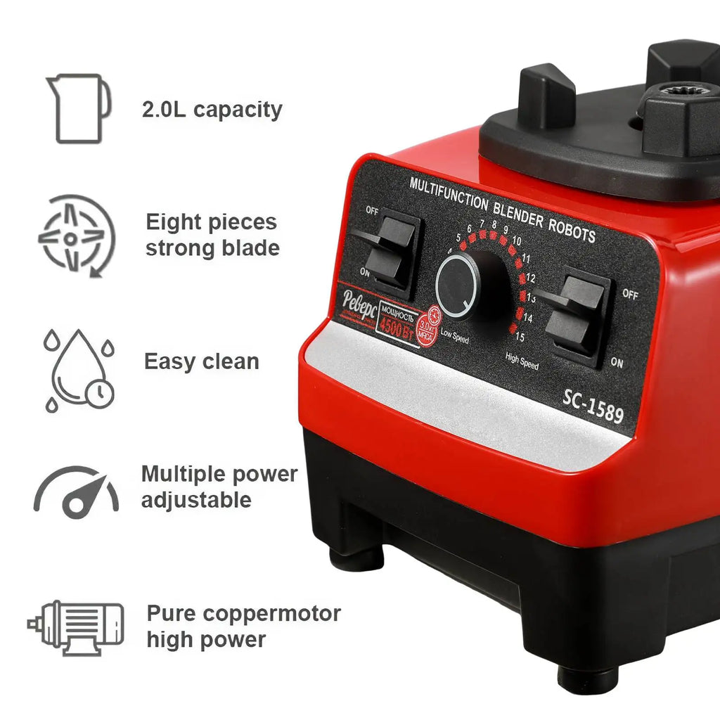 2000W Heavy Duty Commercial Blender – High-Power Ice & Smoothie Blender, BPA-Free, Food Processor