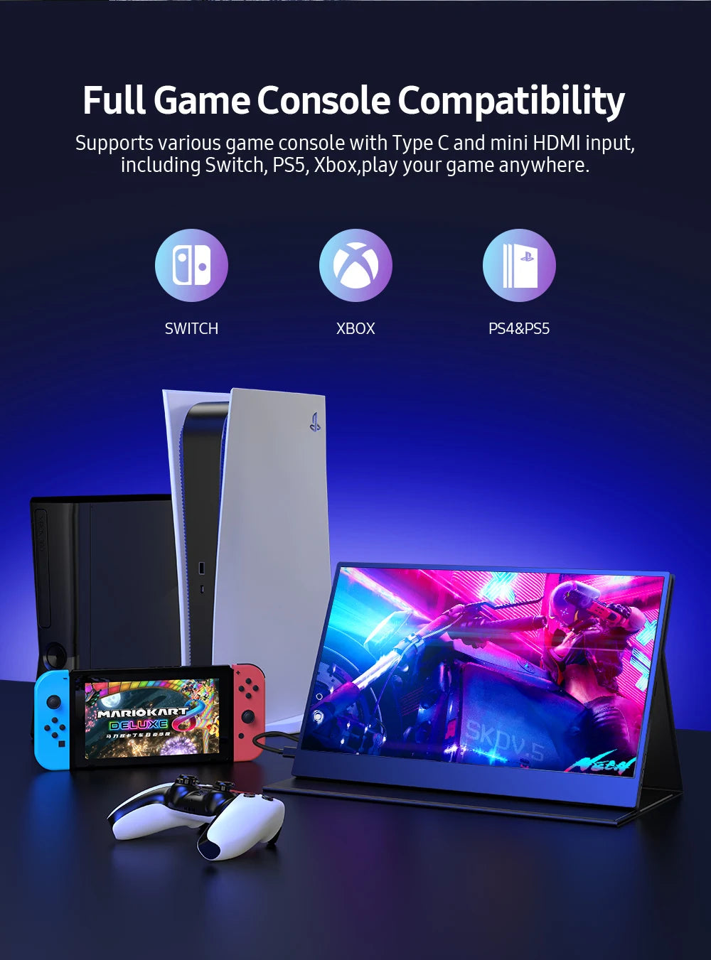 15.6-Inch Portable Touchscreen Monitor – Full HD & Smart Cover