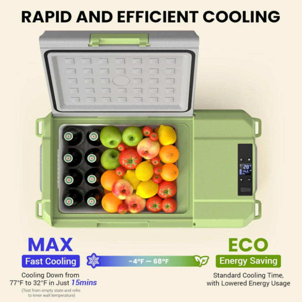 Small Car Refrigerator 17.4L — Portable Freezer & Drinks Fridge with 12/24V DC & 100-240V AC Power for Vehicle, Truck & Outdoor Use