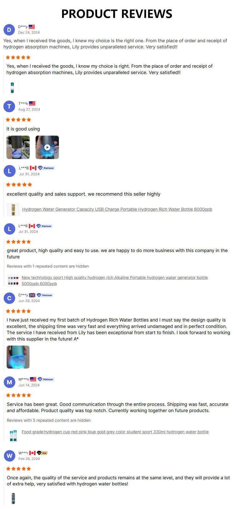 Hydrogen Water Bottle Generator — 9000 PPB, 3-in-1 Portable Water Ionizer