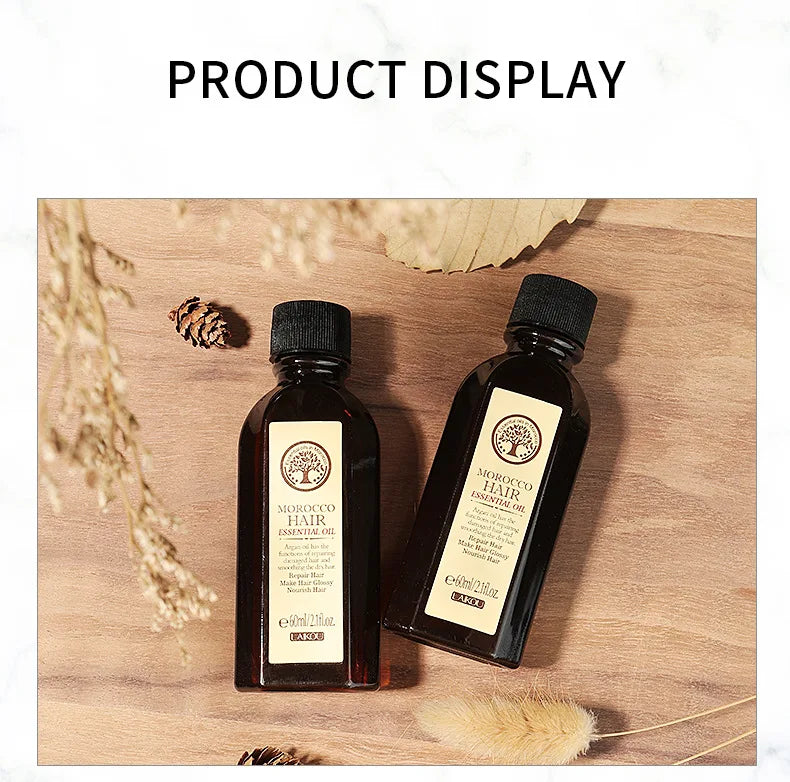 Moroccan Pure Argan Oil Hair Treatment — Leave-In Frizz & Dryness Repair Oil