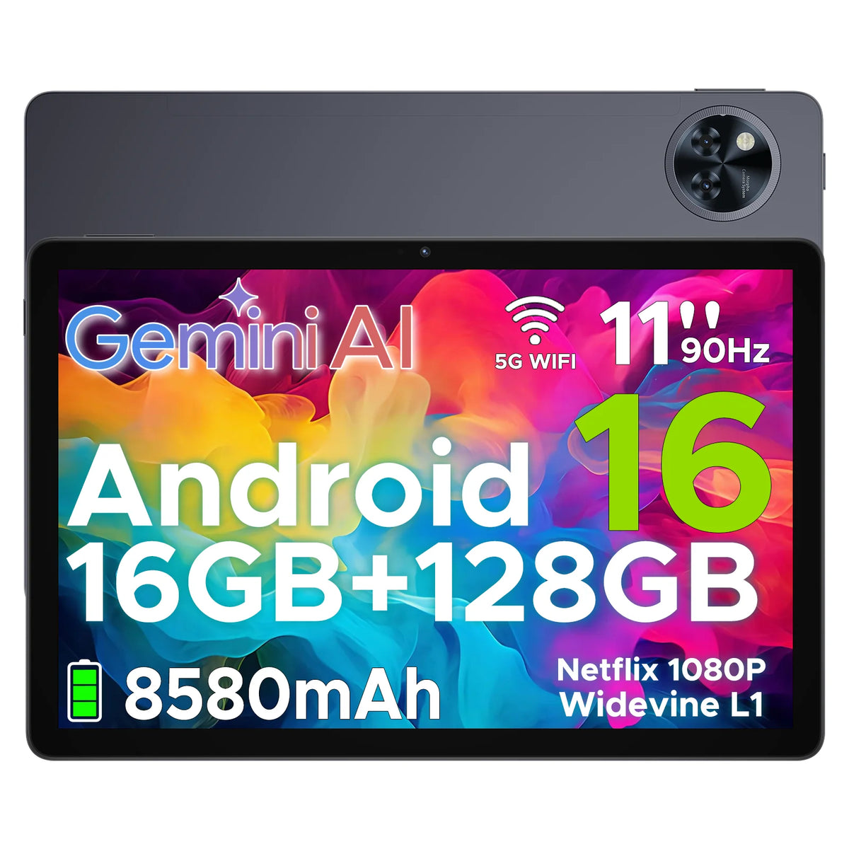 DOOGEE U11 11" Android 15 Tablet – 90Hz Display, 4GB RAM, 128GB ROM, 8580mAh, Dual Speaker, Widevine L1