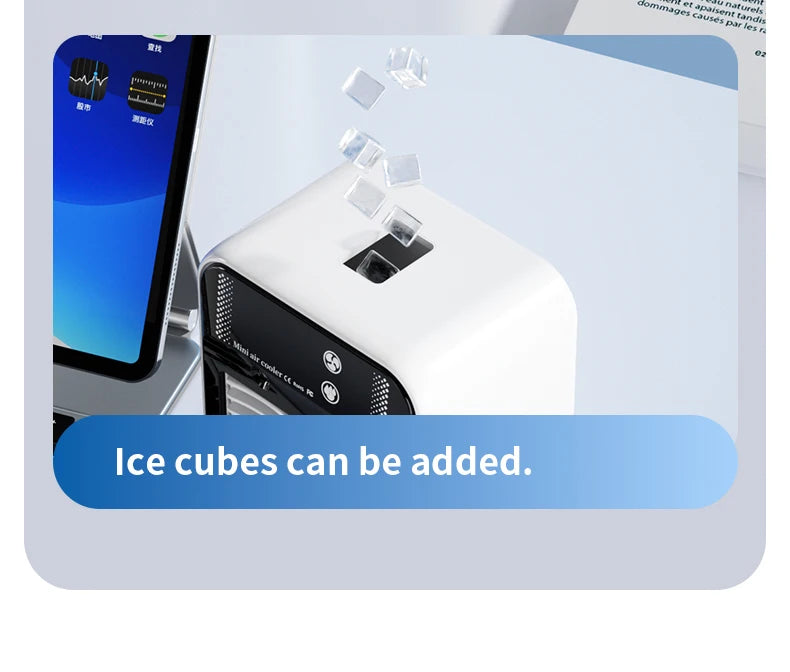 Portable Mini Air Conditioner – Fast Cooling Ultrasonic Nano Mist LCD Display Rechargeable Outdoor Cooler