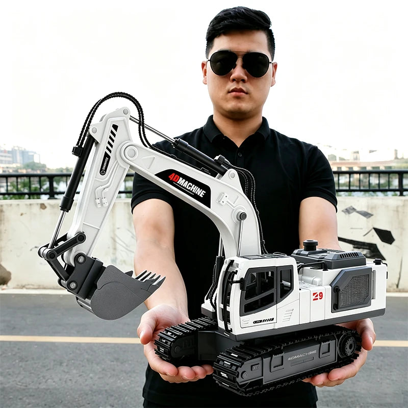 14-Channel 3-in-1 RC Excavator with Mist Spray – Alloy Remote Control Construction Truck