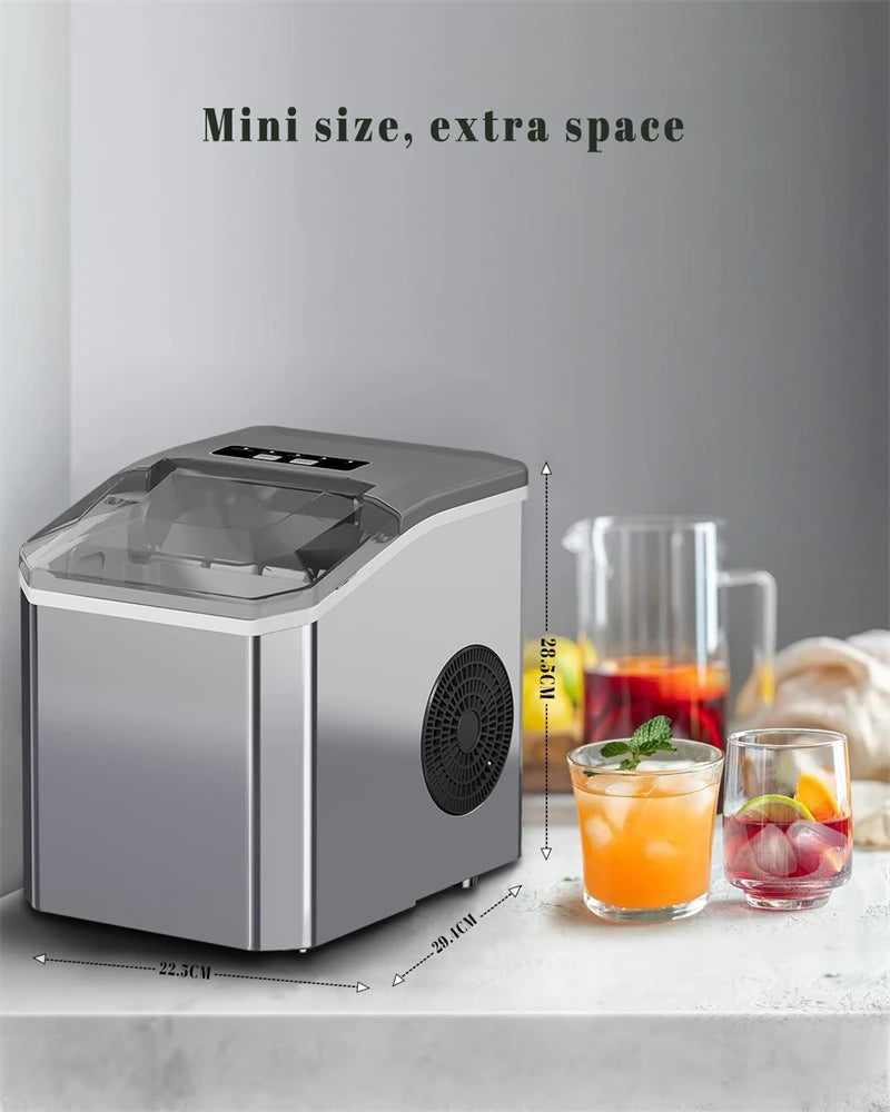 Automatic Mini Electric Ice Cube Maker – 9 Cubes in 6 Min, Portable for Bar, Home, Kitchen & Office