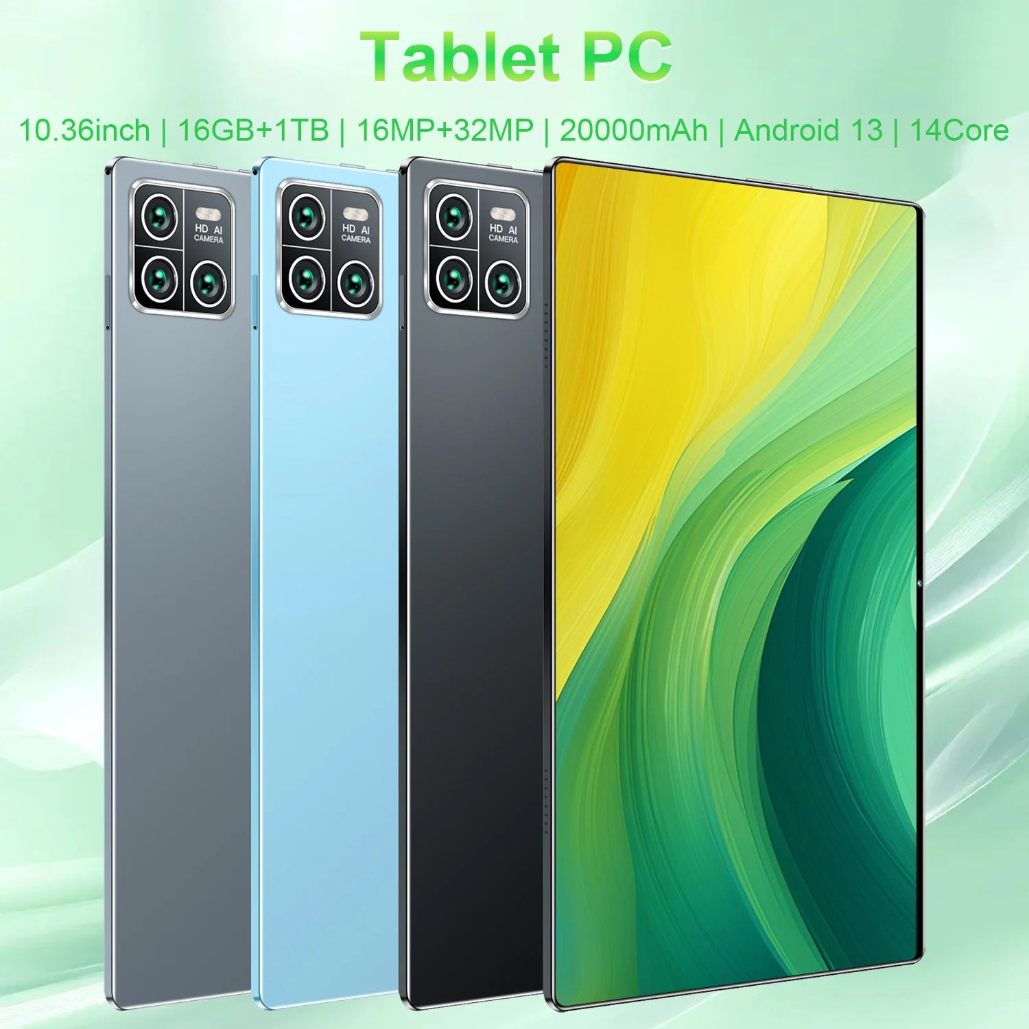 10.36" Android 13 Tablet – 16GB RAM, Up to 1TB ROM, 5G Wi-Fi, Dual SIM, GPS