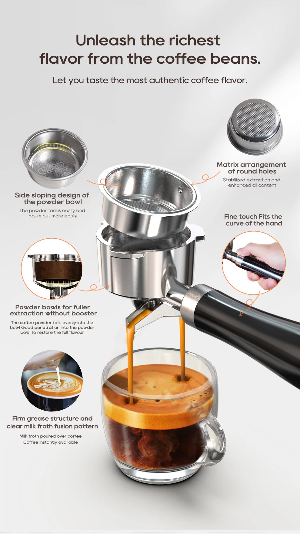 Barista-Level Espresso at Home — HiBREW H10B 20-Bar Semi-Automatic Espresso Machine | Temperature Control, Hot & Cold, Slim Design