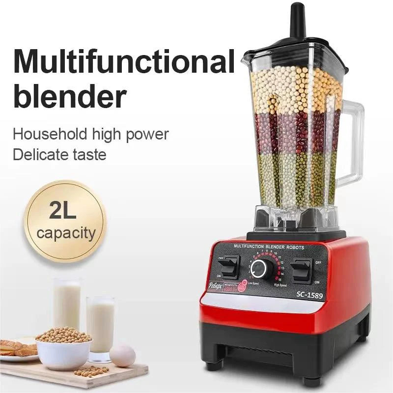 2000W Heavy Duty Commercial Blender – High-Power Ice & Smoothie Blender, BPA-Free, Food Processor