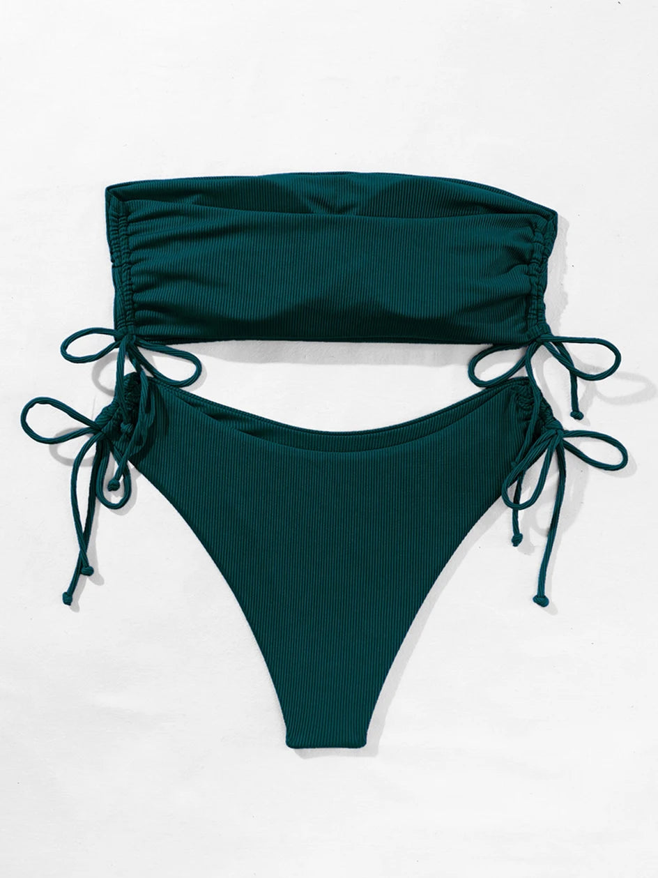 Bandeau High Waist Bikini Set — 2-Piece Women's Swimsuit