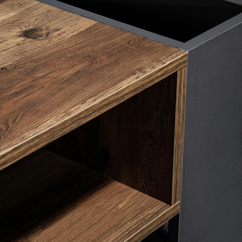 Comanlai Wood Grain Coffee Table with Drawer & Storage