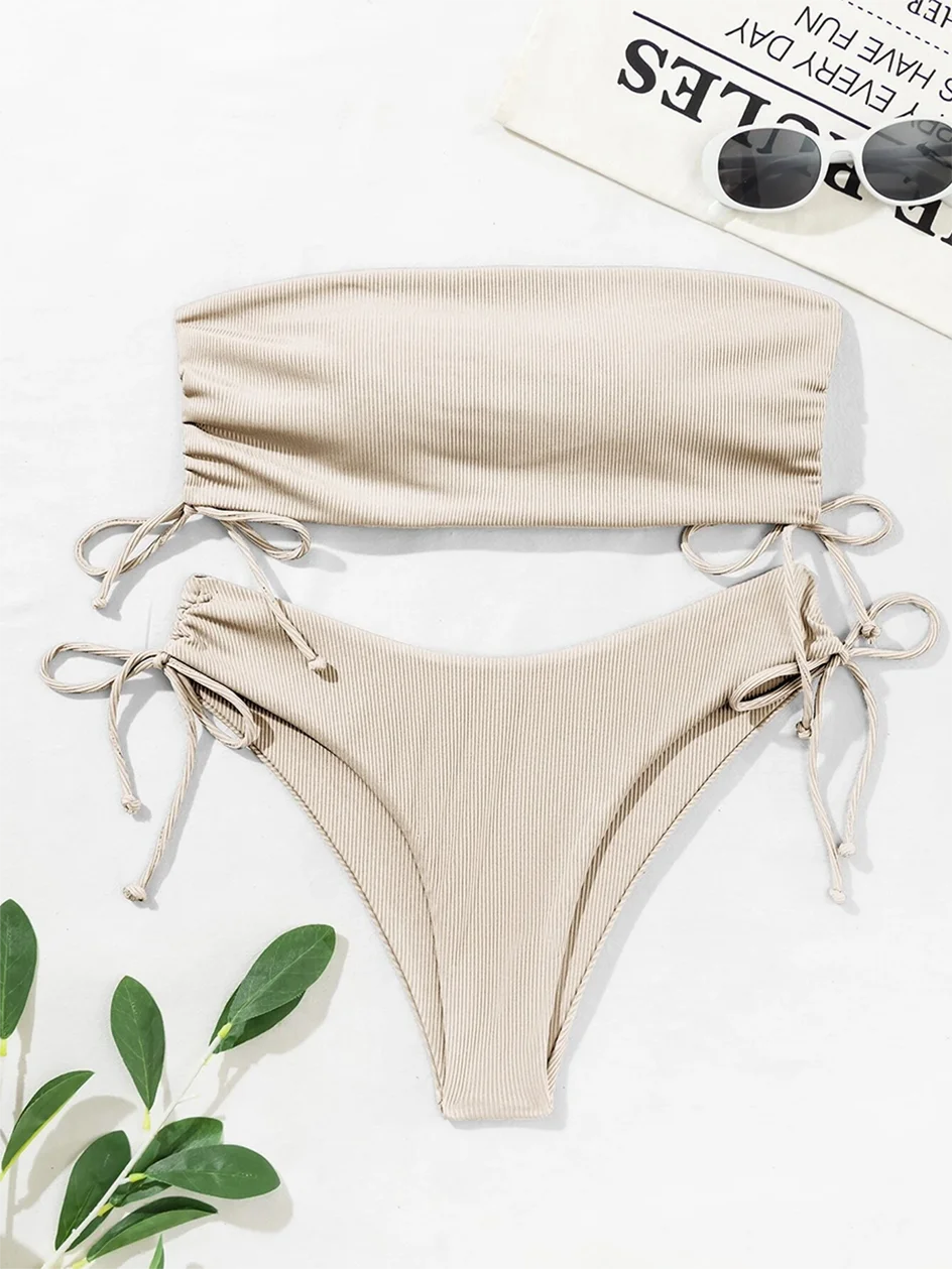 Bandeau High Waist Bikini Set — 2-Piece Women's Swimsuit