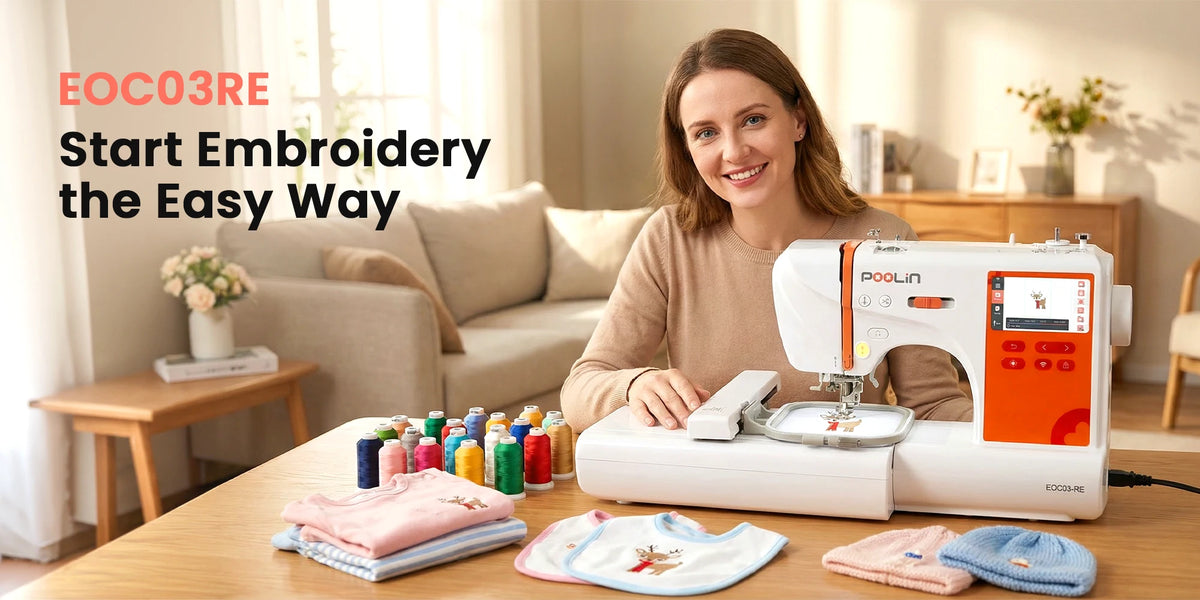 Computerized Embroidery Machine – Touchscreen & Two Hoops