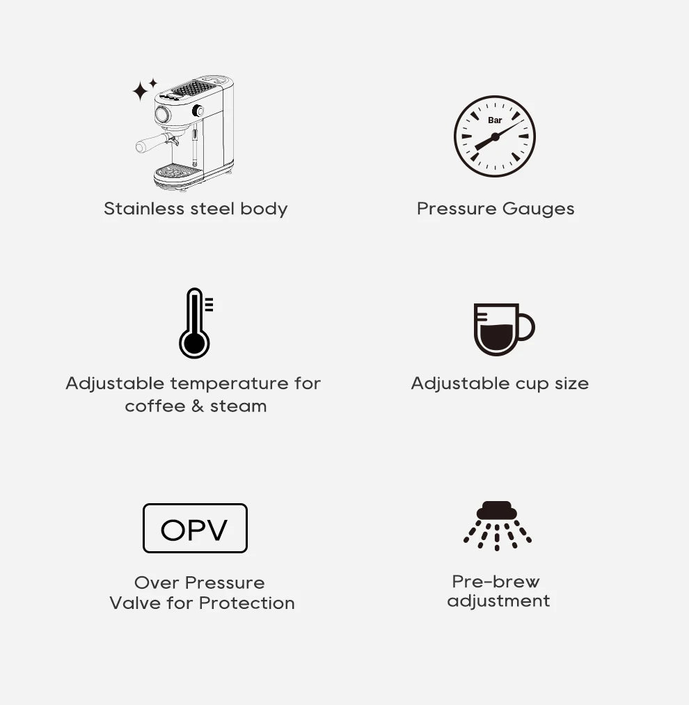 Barista-Level Espresso at Home — HiBREW H10B 20-Bar Semi-Automatic Espresso Machine | Temperature Control, Hot & Cold, Slim Design