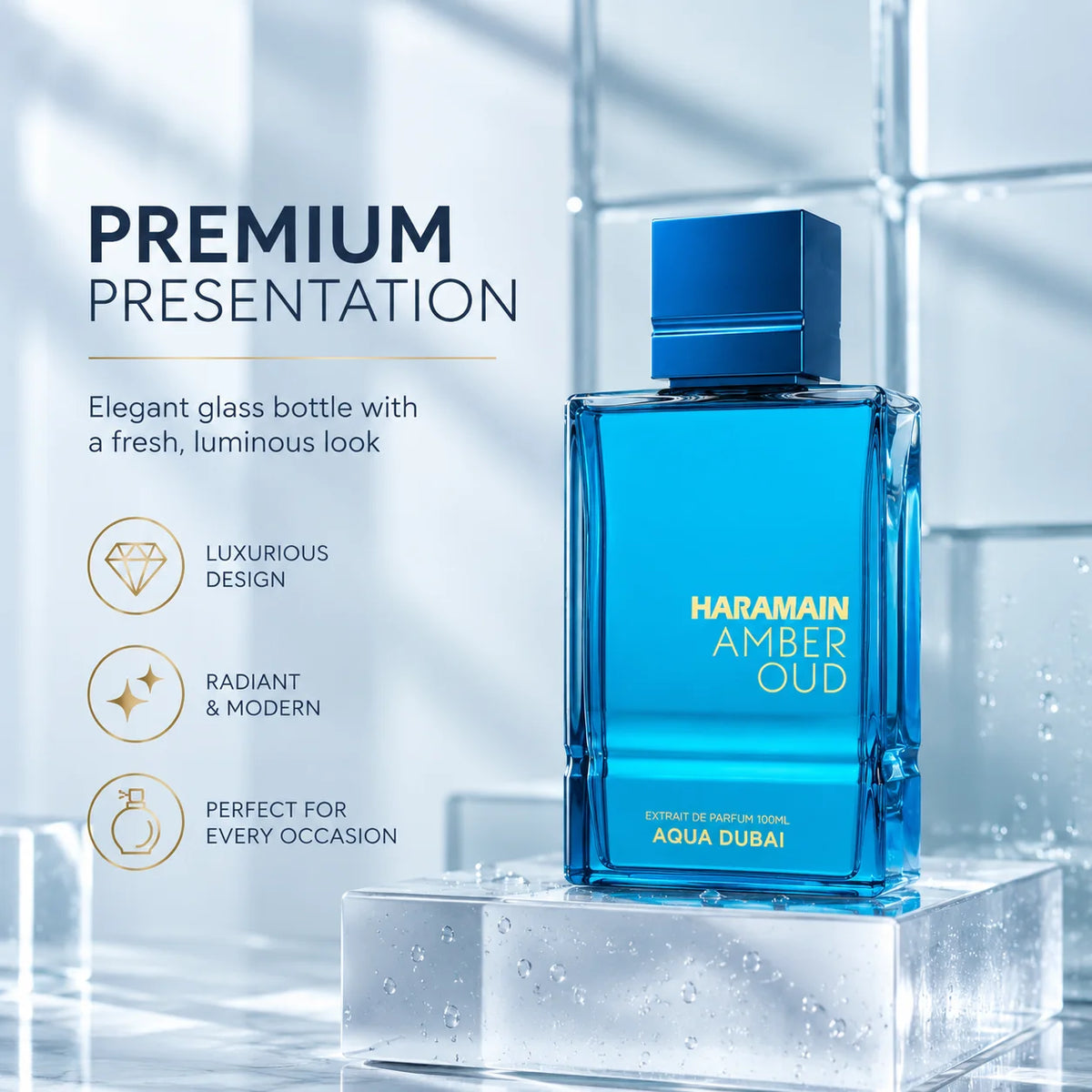 Al Haramain Amber Oud Aqua Dubai Extrait de Parfum – Aquatic Citrus Amber Woody