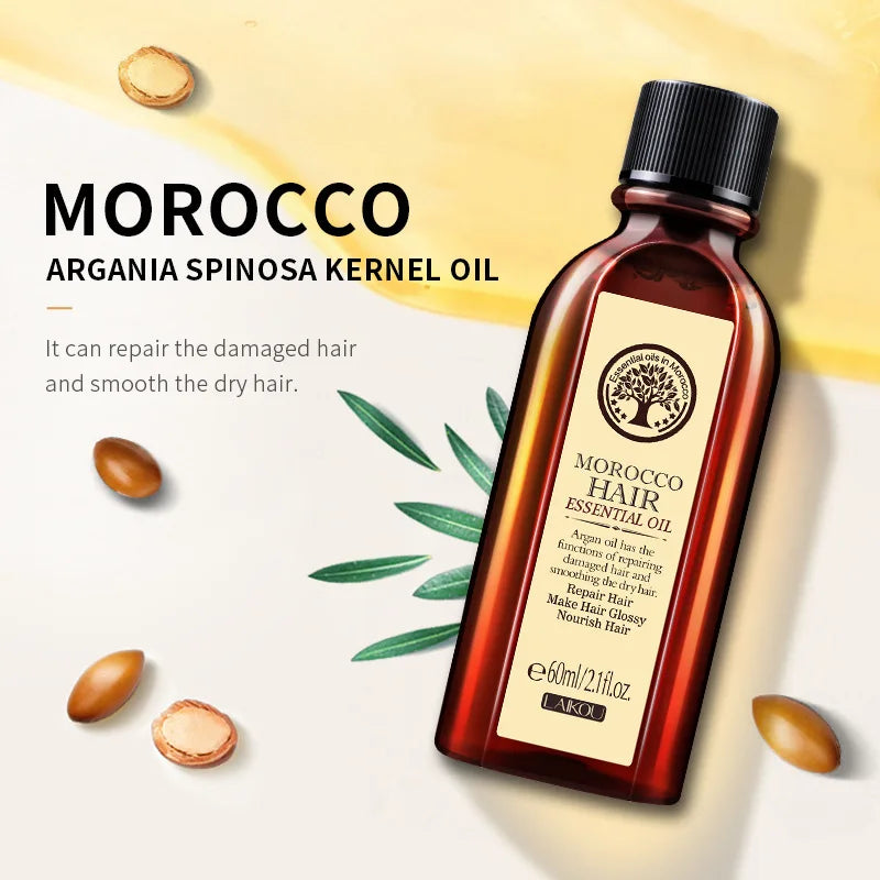 Moroccan Pure Argan Oil Hair Treatment — Leave-In Frizz & Dryness Repair Oil