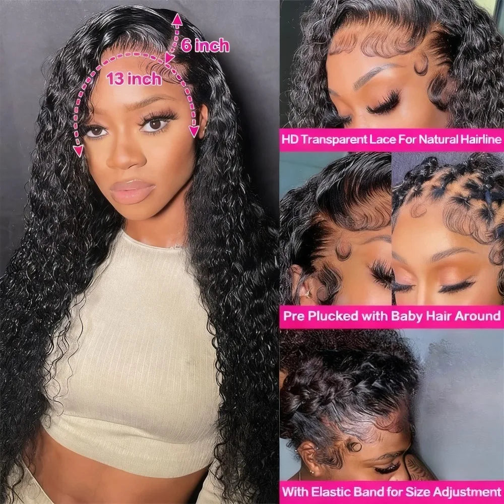 250 Density Lace Front Wig Human Hair 13x4 Jerry Curly Wigs for Women Pre Plucked with Natural Hair Brazilian Virgin
