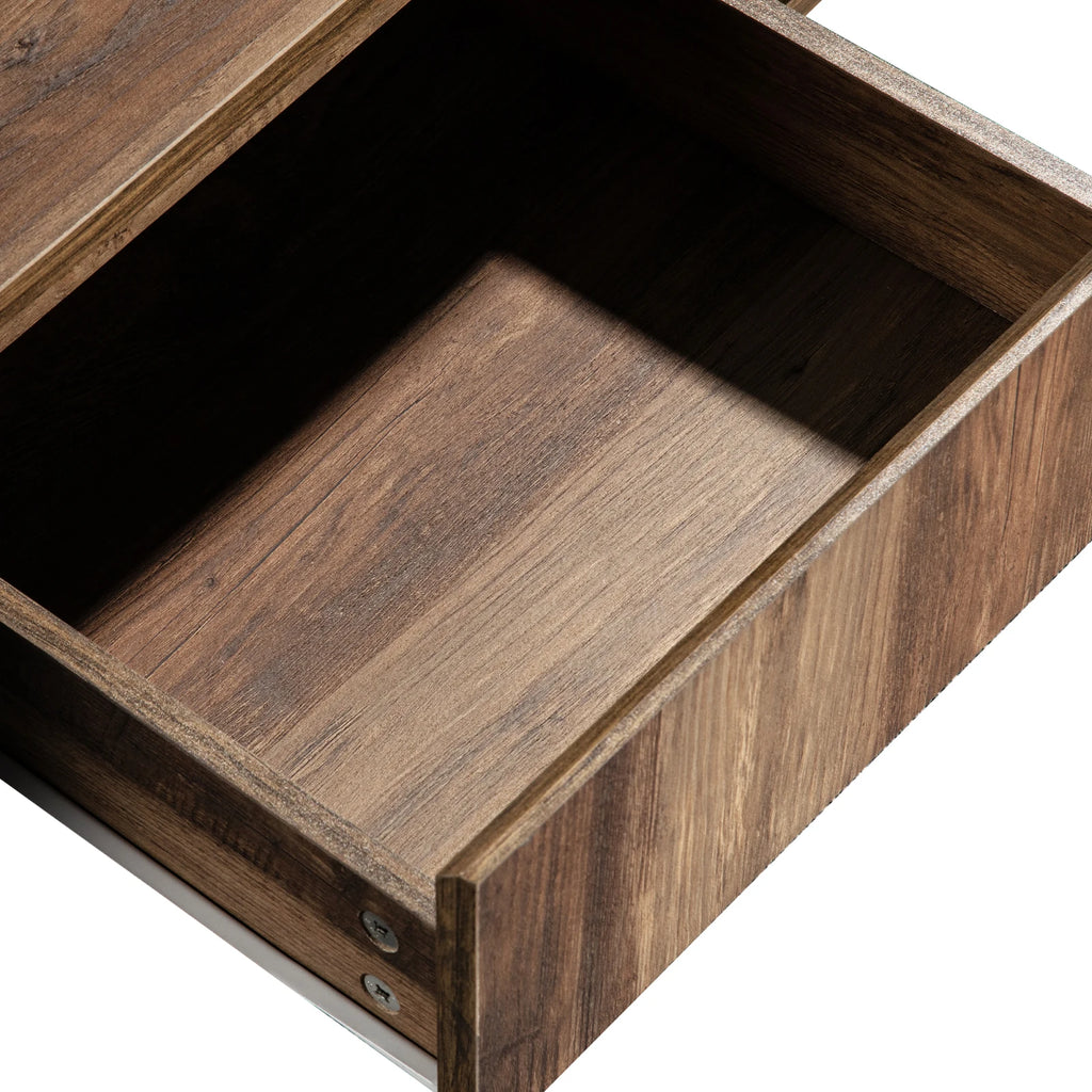 Comanlai Wood Grain Coffee Table with Drawer & Storage