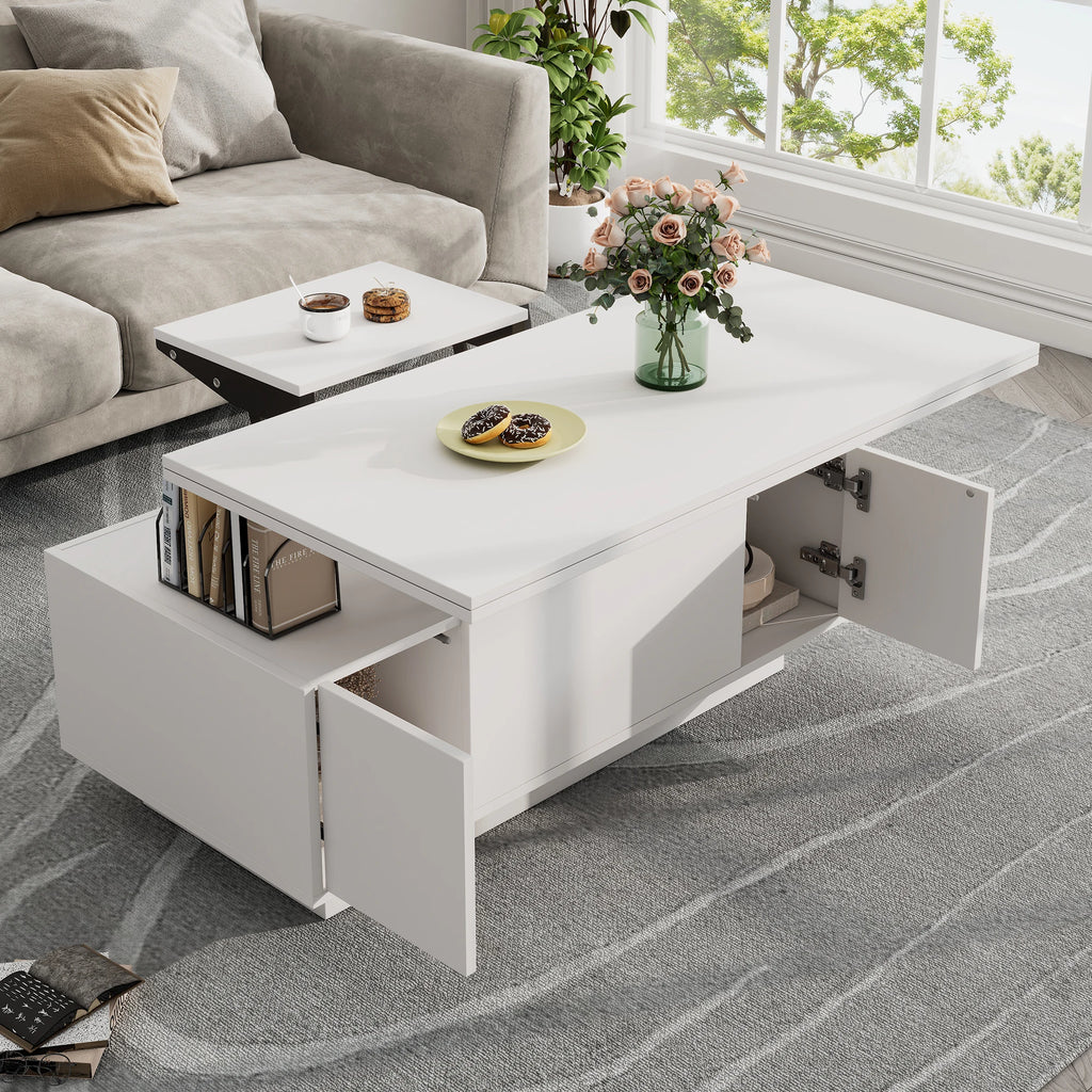 Modern coffee table with double lifting mechanism, hidden storage-load capacity up to 50 kg-residential furniture