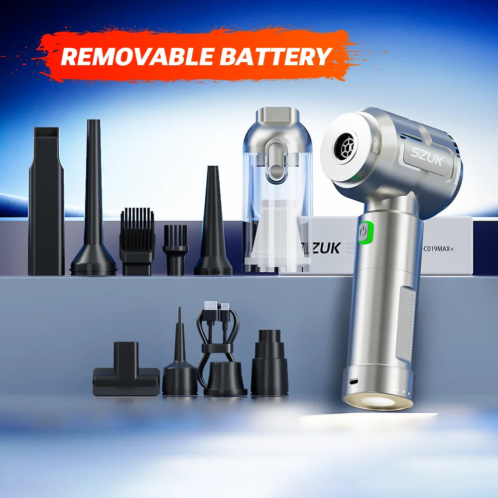 Cordless Car Vacuum – Removable Battery & Light