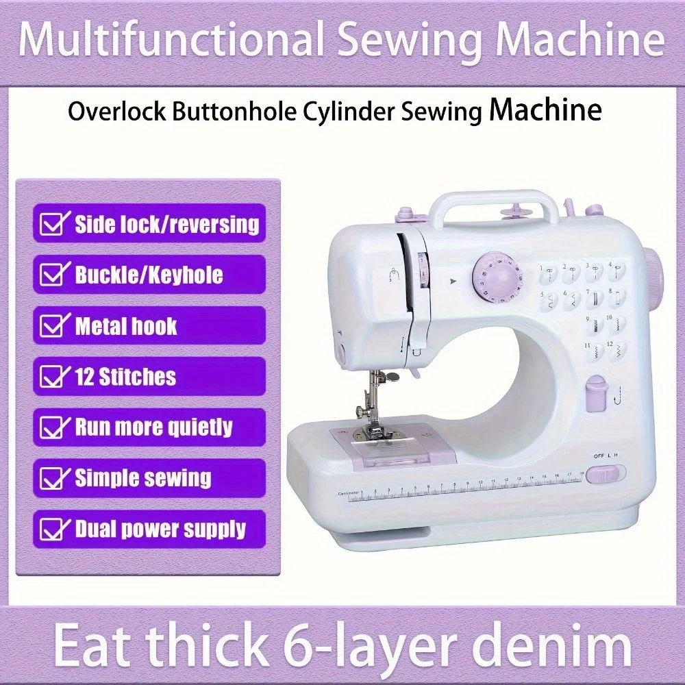 Electric Sewing Machine with Extension Table & 12 Built-In Stitches