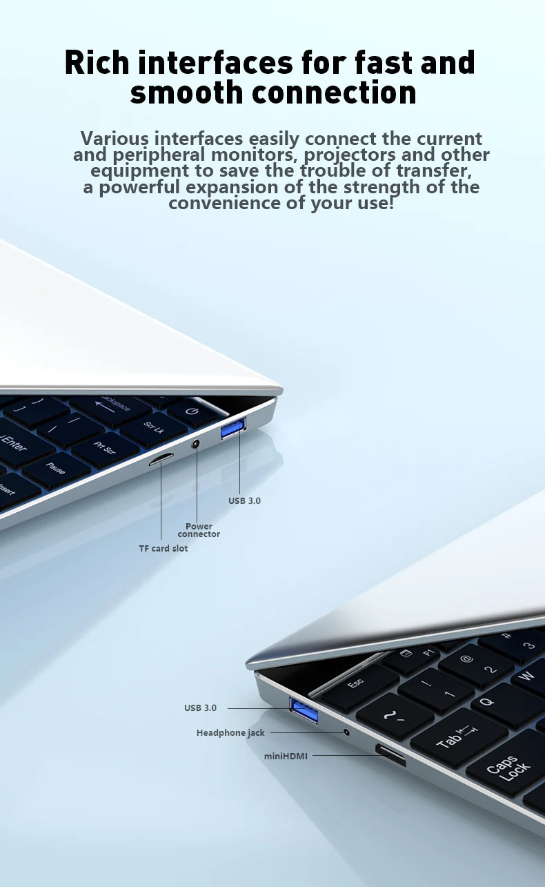 14.1" Intel i7-8650U Ultra Slim Laptop – Up to 32GB DDR4, 2TB SSD, Matte FHD, Windows 11 Pro