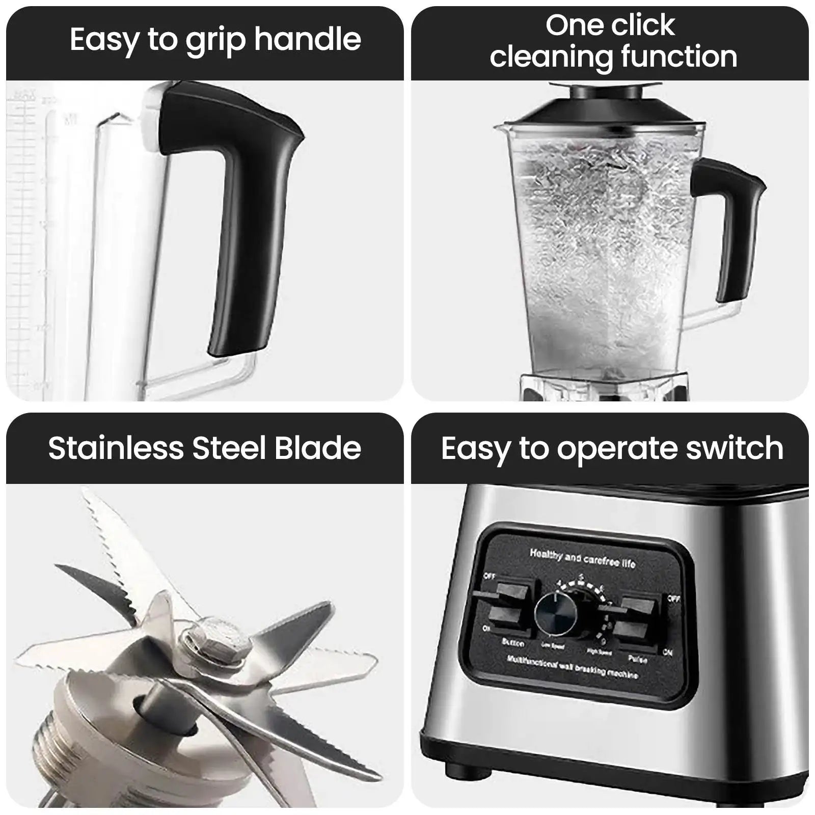 6000W Powerful Blender – 2.5L Container, Ice, Nut & Fruit Smoothie Maker, Food Processor