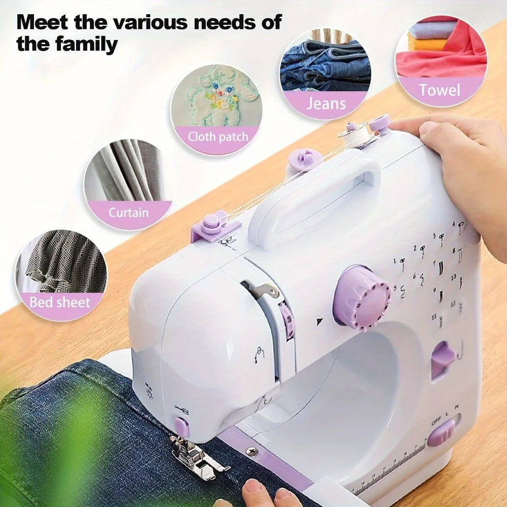 Electric Sewing Machine with Extension Table & 12 Built-In Stitches