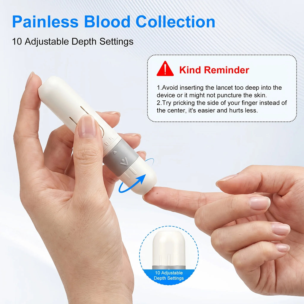 VivaGuard Blood Glucose Meter Kit – No Coding Glucometer with 50 Test Strips, 50 Lancets & Lancing Pen for Home Diabetes Monitoring