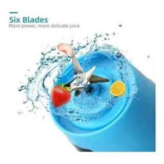 Mini Portable USB Rechargeable Blender – 6-Blade Personal Smoothie Maker for Travel & Home