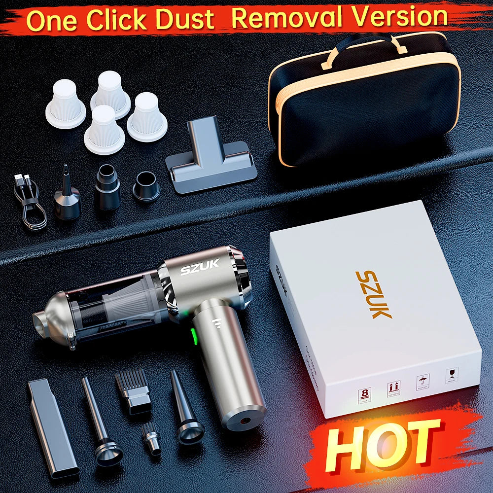 SZUK Mini Wireless Car Vacuum Cleaner — 985,000Pa HEPA Wet & Dry Handheld Portable Vacuum