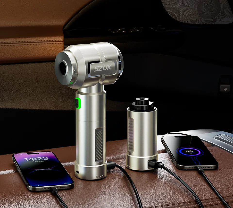 Cordless Car Vacuum – Removable Battery & Light