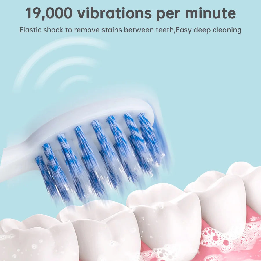 Tongwode Sonic Electric Toothbrush – IPX7 Waterproof, Soft Bristle, 3 Modes, Replaceable Heads