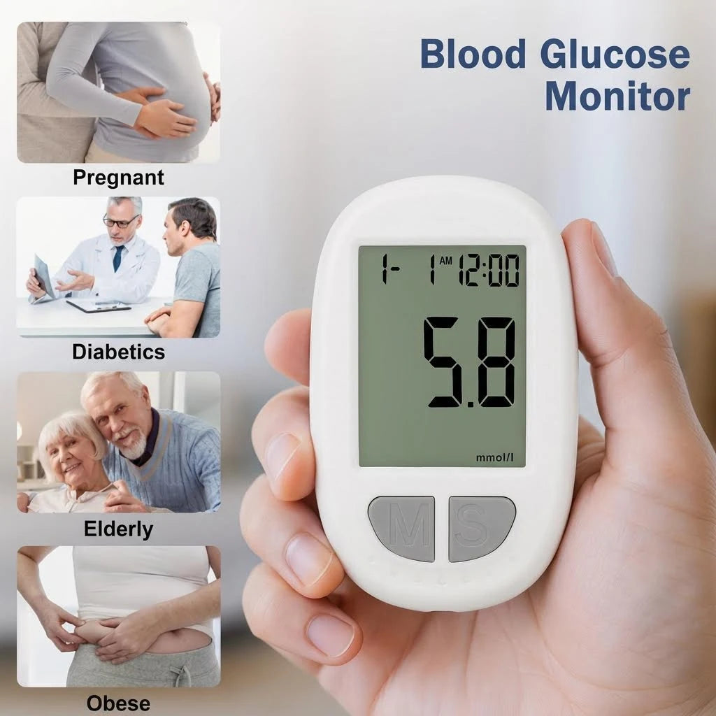 VivaGuard Blood Glucose Monitor Kit – Auto-Coding Glucometer with 50 Test Strips, 50 Lancets & Lancing Device for Elderly & Pregnant