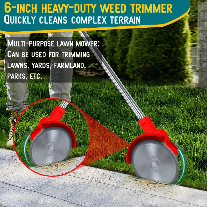 Cordless Weed Trimmer & Lawn Mower | Telescopic Handle, CE Certified, Ideal for Courtyards & Gardens